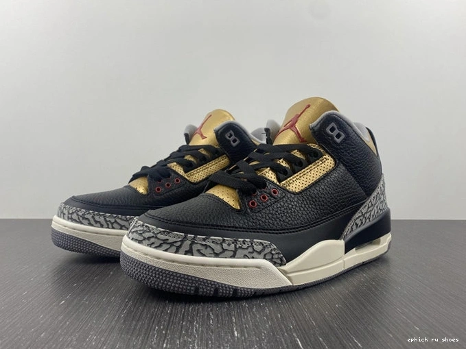 Cheap SoftTouch 3832 Gold 3 Retro Black CK9246- Cement Jordan 1015